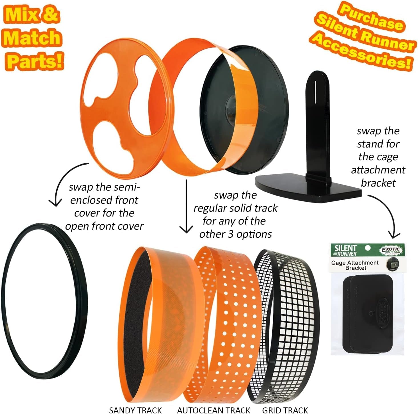 silent-runner-12-regular-wheel-cage-attachment-sugar-gliders-hamsters-rats