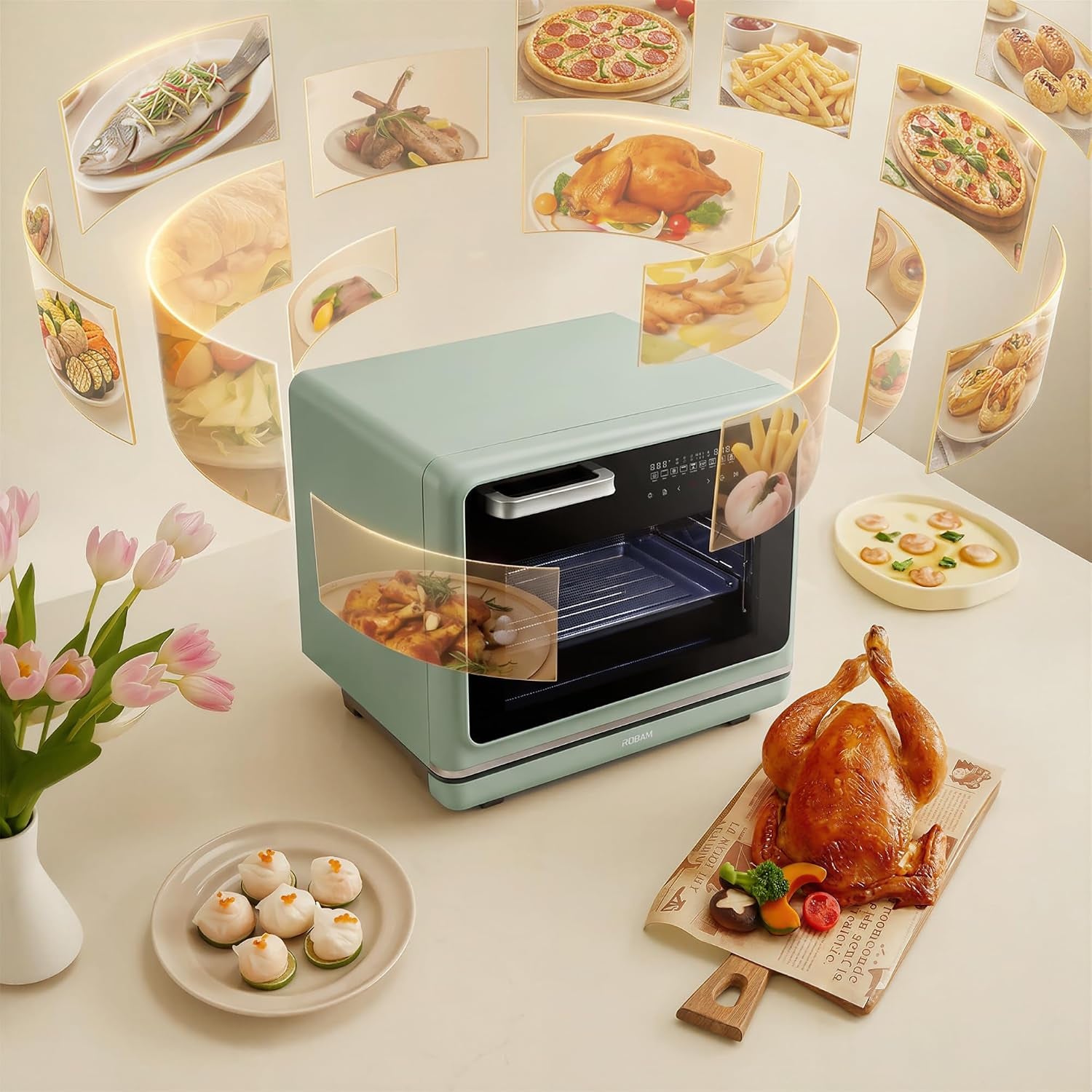 r-box-pro-countertop-combi-steam-oven-green-air-fryer-toaster-oven-with-exp-1-2-cu-ft-xl-capacity-1800w-steam-fry-technology-86-446-f-precision-32-presets-easy-to-clean-enamel-interior