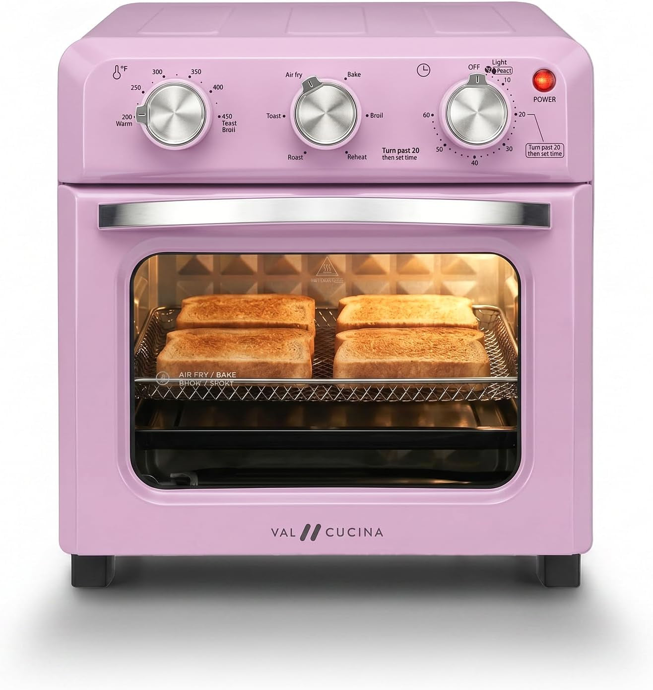 6-in-1-retro-air-fryer-toaster-oven-combo-compact-12-7-qt-small-countertop-convection-oven-fits-9-pizza-4-toast-hexagon-hybrid-heating-enamel-baking-pan-included-pink-color