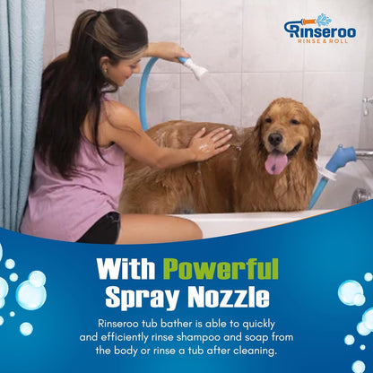 Rinseroo Slip-On Bathtub Faucet Sprayer Attachment. Ultra-Flex Dog Shower Hose Adapter Portable Hose Attachment with Sprayer Pet Showerhead Attach Tub Spout 5 Foot Hose. No Install for Speedy Washing7