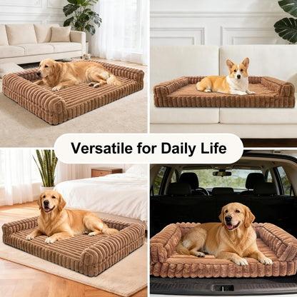 Waterproof Orthopedic Dog Bed for Medium Dogs Brown | Non-Slip Egg-Crate Memory Foam Dog Couch Pet Bed with Sides Removable Washable Cover for Crate5