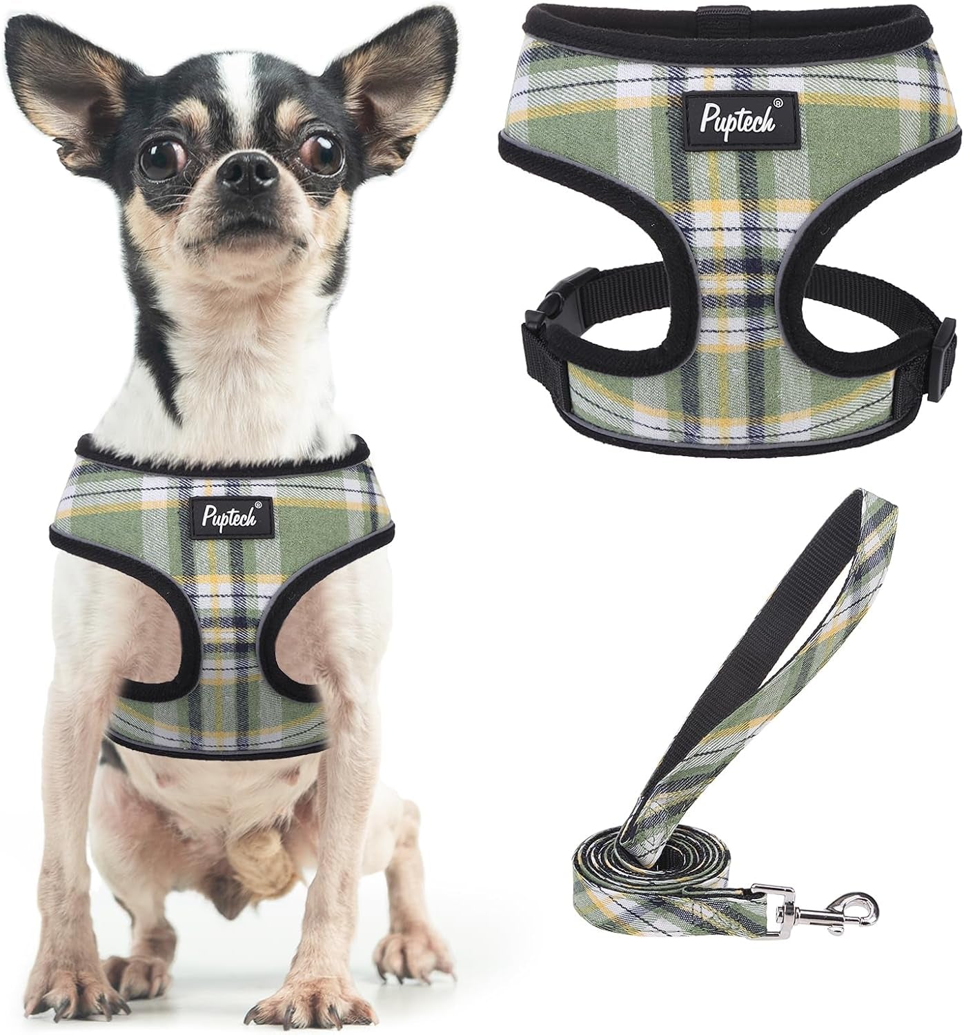 pupteck-soft-mesh-dog-harness-small-sized-and-leash-set-pet-puppy-cat-comfort-padded-vest-no-pull-harnesses-beige-s