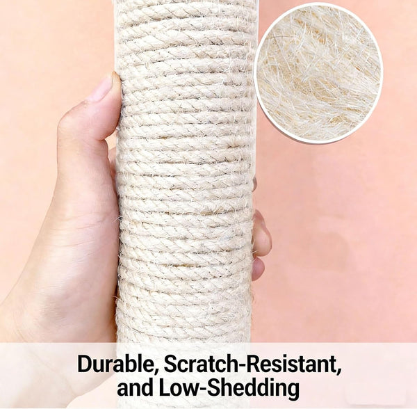 4 PCS M8 Cat Scratching Post Replacement,15.7Inch Sisal Pole Cat Tree Replacement Post with Screws,Diy Scratcher Scratching Post Replacement, Pad, Crafts Gardening Hammock Home Decorating5