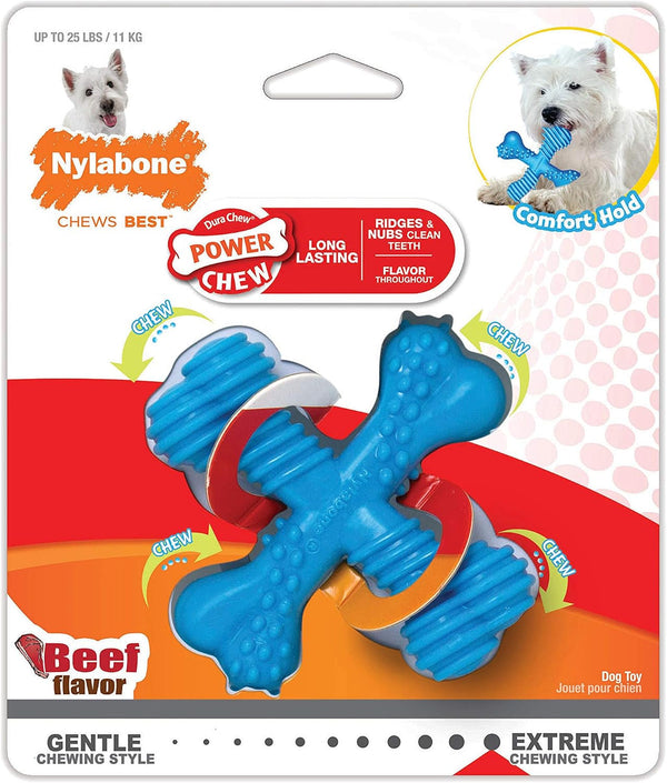 Nylabone Power Chew Comfort Hold X Bone Dog Chew Toy, Beef Flavor, Small | Small Breeds, Durable Dog Toys for Dogs up to 25 Lbs, Teeth-Cleaning Textures, Discourages Destructive Chewing, Long Lasting9