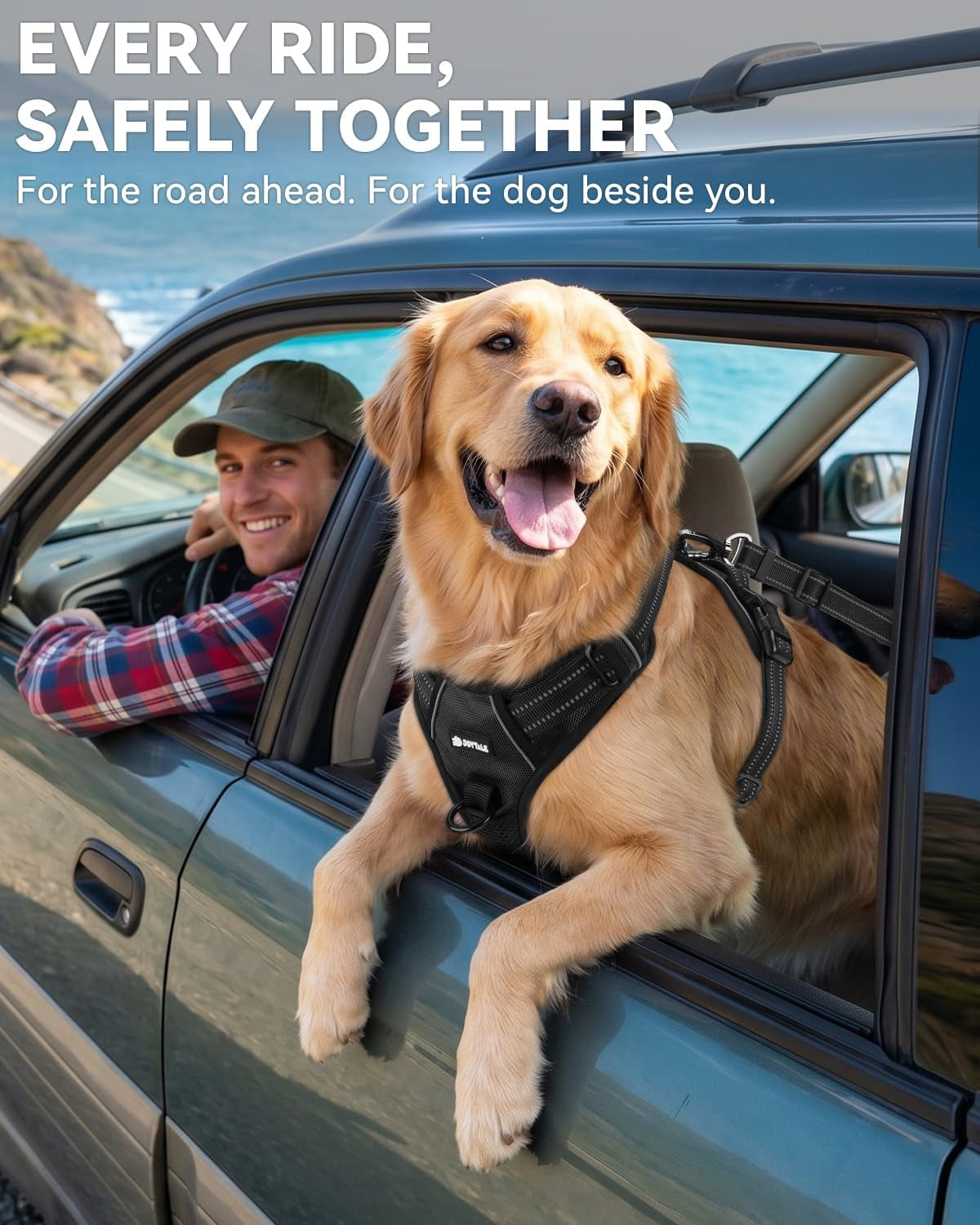 joytale-3-in-1-bungee-dog-seat-belt-for-car-medium-and-large-dogs-black-seatbelt-buckle-latch-cargo-hook-shock-absorbing-360-swivel-slide-to-lock-zinc-buckle-for-distraction-free-driving
