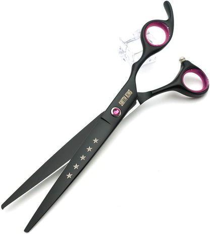 7.0 Inches Professional Dog Grooming Scissors Set Straight & Thinning & Curved & Chunkers 4Pcs in 1 Set (With Comb)2