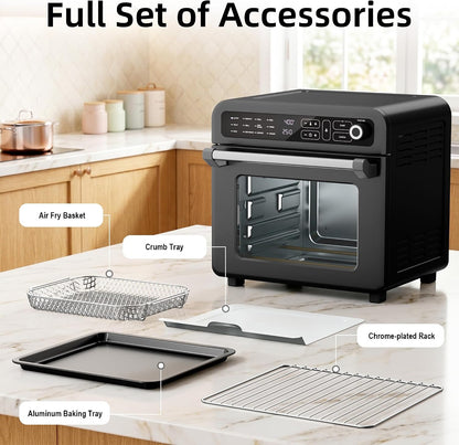 Air Fryer & Toaster Oven 19 QT, 12-In-1 Functions, Air Fry, Broil, Keep Warm, Bake, Defrost, Ouchscreen Controls, Nonstick & 75-450℉, Dishwasher-Safe Accessories, Black7