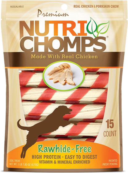 Nutrichomps Dog Chews, 6-Inch Twists, Easy to Digest, Long Lasting, Rawhide-Free Dog Treats, 15 Count, Real Chicken Flavor | a Rawhide-Free Chew That'S Gentle and Easy to Digest, Made with the Real, Wholesome Ingredients Dogs Love1
