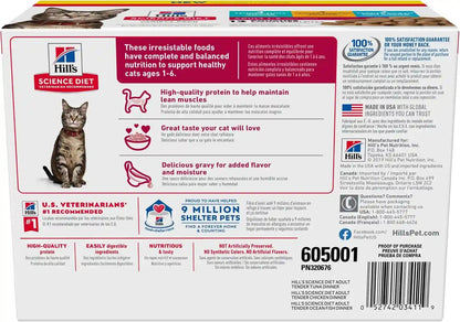 Hill'S Science Diet Adult 1-6 Wet Cat Food Variety Pack | #1 Veterinarian Recommended, Chicken, Tuna, & Ocean Fish, 2.8 Oz. Pouches, 12-Pack2