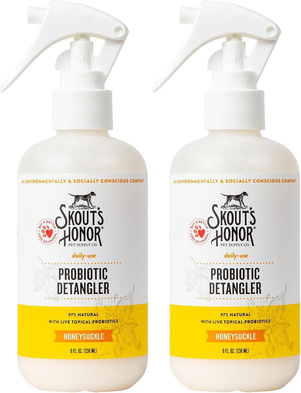 SKOUT'S HONOR Probiotic Dog Detangler Spray - Dog of The. Woods, 8 Oz | Hydrating and Conditioning with Avocado Oil, 97% Natural, Microbiome-Friendly, Paraben and Sulfate-Free11