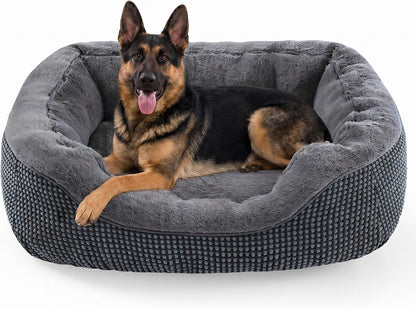 INVENHO Medium Dog Beds for Medium Dogs Washable, Rectangle Dog Bed Medium Size Dog, Orthopedic Dog Bed, Warming Soft Calming Sleeping Puppy Bed Durable Pet Bed with Anti-Slip Bottom M(30"X24"X9")44