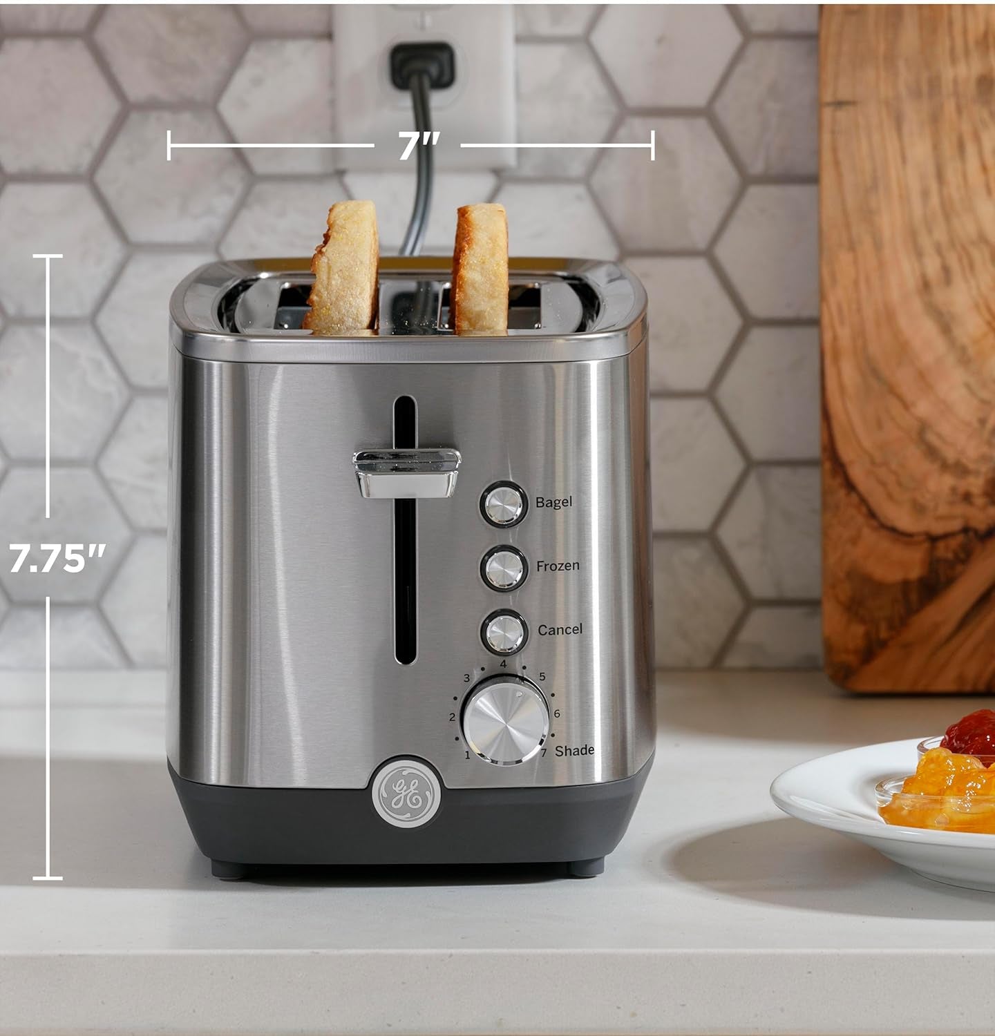 ge-2-slice-stainless-steel-toaster-extra-wide-slots-for-toasting-bagels-breads-waffles-more-7-adjustable-shade-settings-removable-crumb-tray-countertop-kitchen-essentials-850-watts