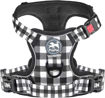Poypet No Pull Dog Harness, No Choke Front Lead Dog Reflective Harness, Adjustable Soft Padded Pet Vest with Easy Control Handle for Small to Large Dogs(Pink, Medium)22