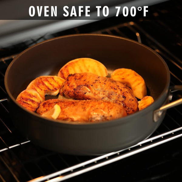 3 QT Nonstick Saute Pan with Lid, 9.5 Inch Induction Deep Frying Pan | Non Toxic, Even Heating, Easy Clean, Suitable for Gas & Electric & Induction Stove, Dishwasher & Oven Safe, Cerammic6