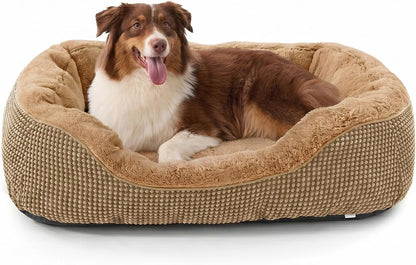 INVENHO Medium Dog Beds for Medium Dogs Washable, Rectangle Dog Bed Medium Size Dog, Orthopedic Dog Bed, Warming Soft Calming Sleeping Puppy Bed Durable Pet Bed with Anti-Slip Bottom M(30"X24"X9")26