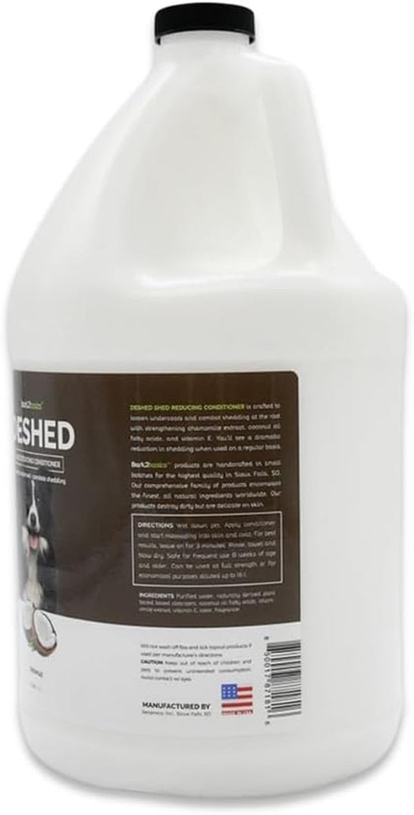 Bark2Basics Deshedding Dog Conditioner for Shedding Control, 1 Gallon 16:1 | Concentrate Makes 16 Gallons; Loosens Undercoat, Reduces Shedding, Coconut Oil, Pet and Puppy Safe, Moisturizing Detangler2