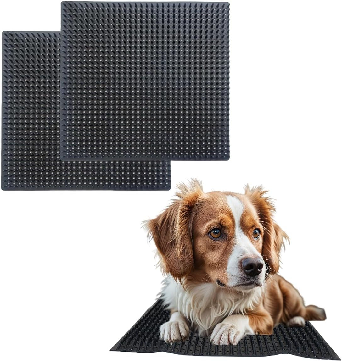 2-pcs-dog-scratching-post-pad-soft-touch-itch-relief-pad-for-horse-cow-goat-sheep-pvc-dog-back-scratcher-massage-bed-massage-brush-for-wooden-stake-wall-sofa-ground-11-8-x-11-8-inch
