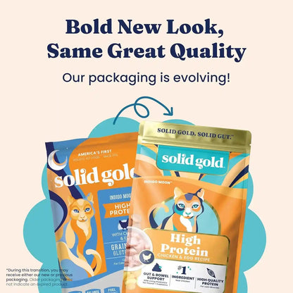 Solid Gold High Protein Dry Cat Food - Grain Free & Gluten Free Chicken Cat Dry Food W/Probiotics for Gut Health & Digestion - High Fiber & Omega 3 - Low Carb Superfood Kibble for Cats All Ages -12LB4