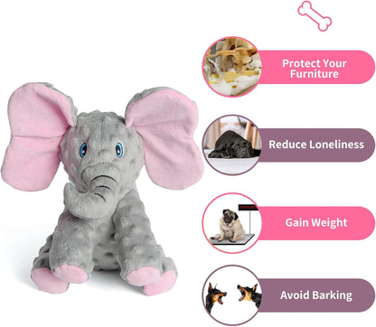 DODODOLA Dog Toys Puppy Toys Cute Squeaky Elephant Dog Toy with Crinkle Paper Stuffed Plush Animal to Keep Them Busy for Small Medium Large Dogs3