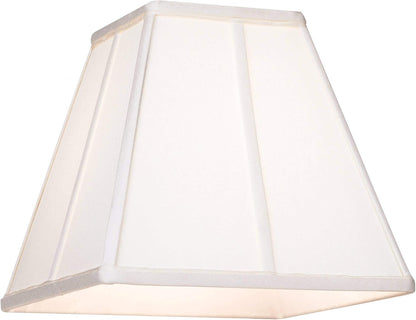 Pre-Assembled Nona Medium Ivory Square Tapered Shade 5.25X10X9 (Spider) | 5.25" Top X 10" Bottom X 9" High X 9" Slant Replacement for Table Lamps Classic Harp + Finial5