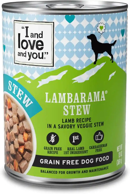 I and Love and You Wet Dog Food - Baad Mooon on the Rise Variety Pack - Beef + Lamb, Grain Free, Filler Free 13Oz Can, 6Pk17