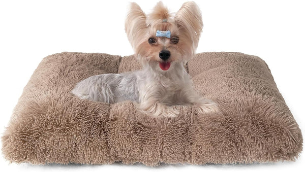 EHEYCIGA Fluffy Dog Crate Bed for Extra Large Dogs, Plush Faux Fur Pad, Calming anti Anxiety XL Bed for Crate, Washable Soft Warm Dog Mat with Non-Slip Bottom, Grey31