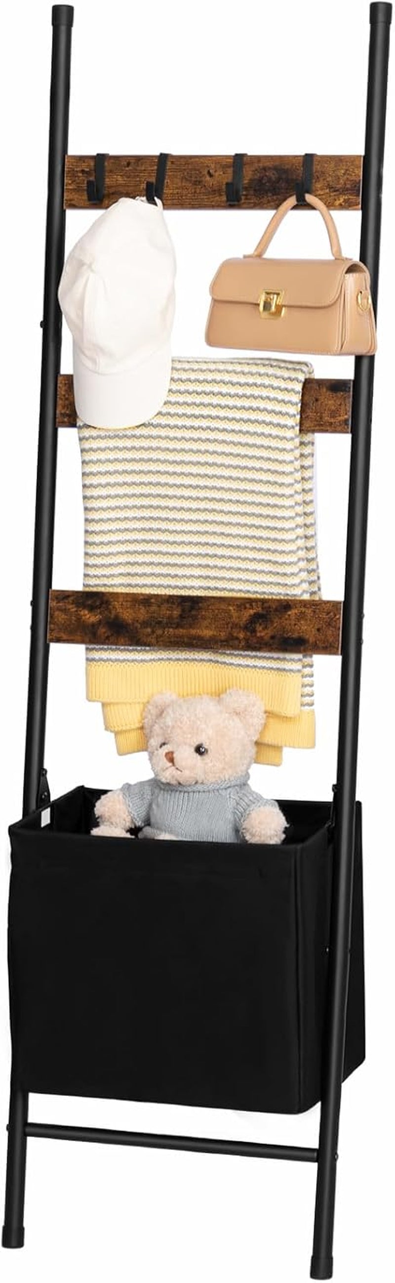 blanket-ladder-with-basket-17-3-l-x-63-4-h-towel-rack-with-hooks-blanket-holder-rack-decorative-ladder-shelf-drying-and-display-rack-for-bathroom-living-room-rustic-brown-bf31cj01