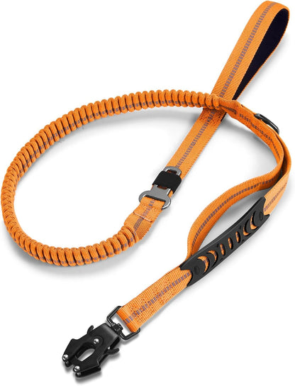 TINMARDA Heavy Duty Dog Leash with 2 Padded Handles & Advanced Easy Metal Clip, 4-6FT Shock Absorbing No Pull Dog Leashes for Medium Large Dogs That Pull (Army Green)11