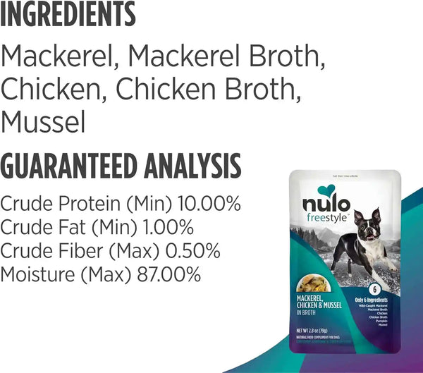 Nulo Freestyle Variety Flavor Real Meat Grain-Free Premium Puppy & Dog Food Topper, 2.8 Ounce (Pack of 6)6