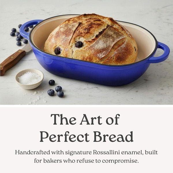 Signature Enameled Cast Iron Sourdough Bread Oven | Non-Stick with Tight Fitting Lid for Perfect Baking and Bread Making | 2QT Oval Oven with Lid [White]3