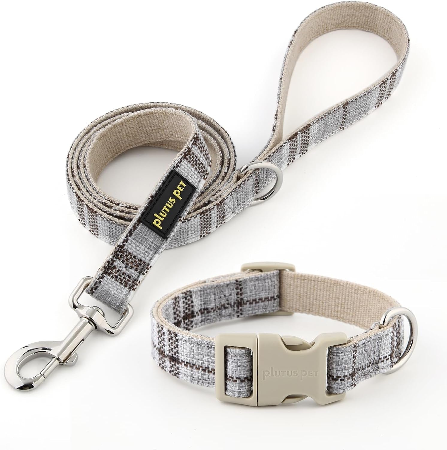 plutus-pet-cotton-hemp-dog-collar-and-leash-set-adjustable-collar-for-small-medium-and-large-dogs-heavy-duty-and-soft-on-skin-lavender-s