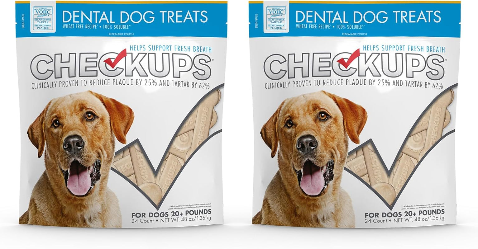 checkups-dental-dog-treats-for-oral-care-fresh-breath-plaque-control-24-treats-48-oz-2-pack-delicious-chews-for-happy-and-healthy-dogs