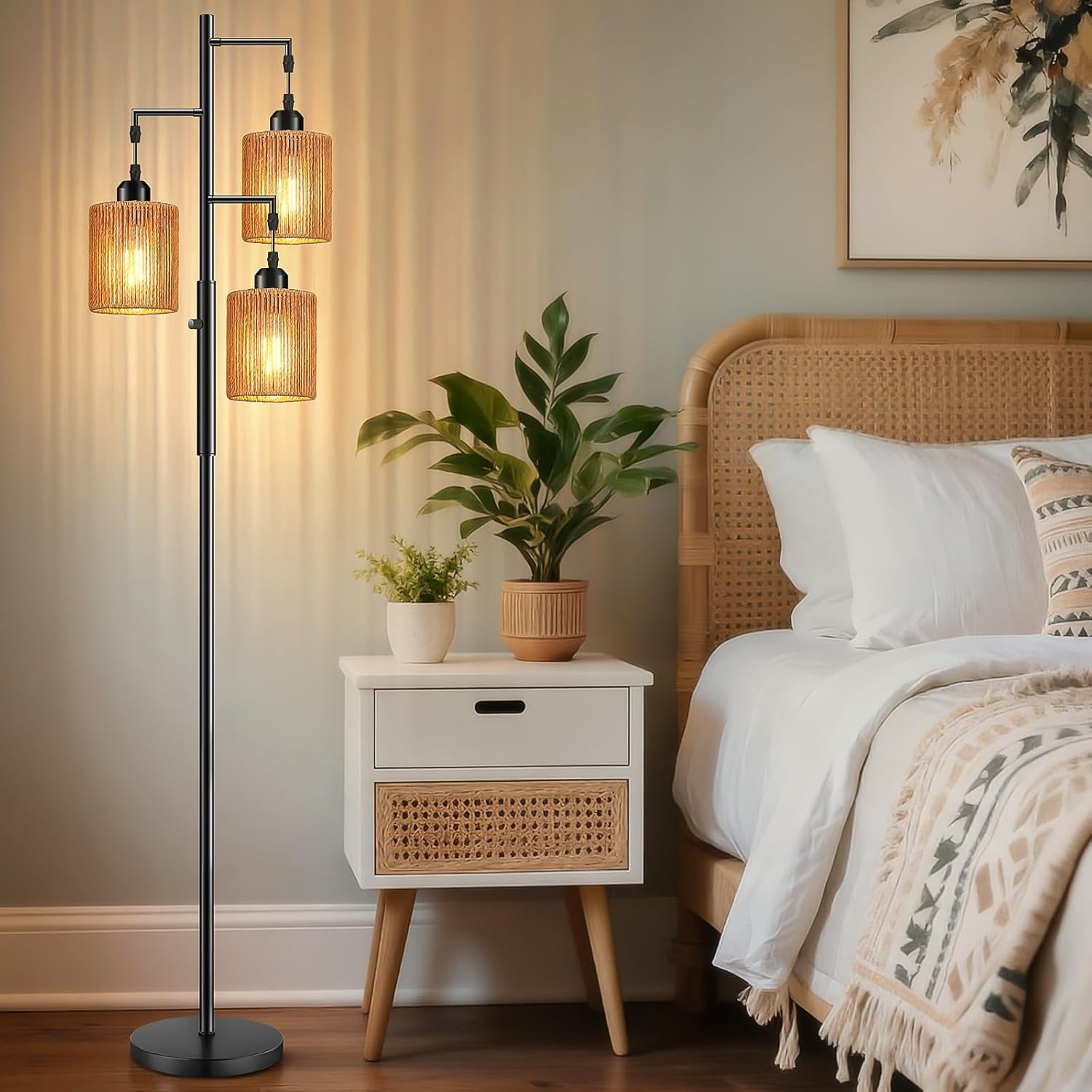 72-boho-rattan-tree-floor-lamp-tall-dimmable-industrial-standing-lamp-corner-decor-accent-lighting-for-living-room-bedroom-dining-room-nursery-cafe-3-x-800lm-bulbs-included-black