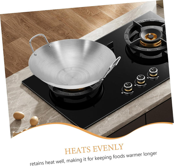 12 Inch Stainless Steel round Bottom Wok Large Capacity Frying Pan Double Handle Gas Stove Compatible Cookware Versatile for Stir-Fry and Bbq3