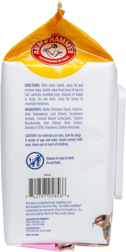 Arm & Hammer Odor Control Dog Wipes, Kiwi Blossom, 100 Count | Baking Soda Deodorizing Formula for Gentle Everyday Cleaning between Baths5
