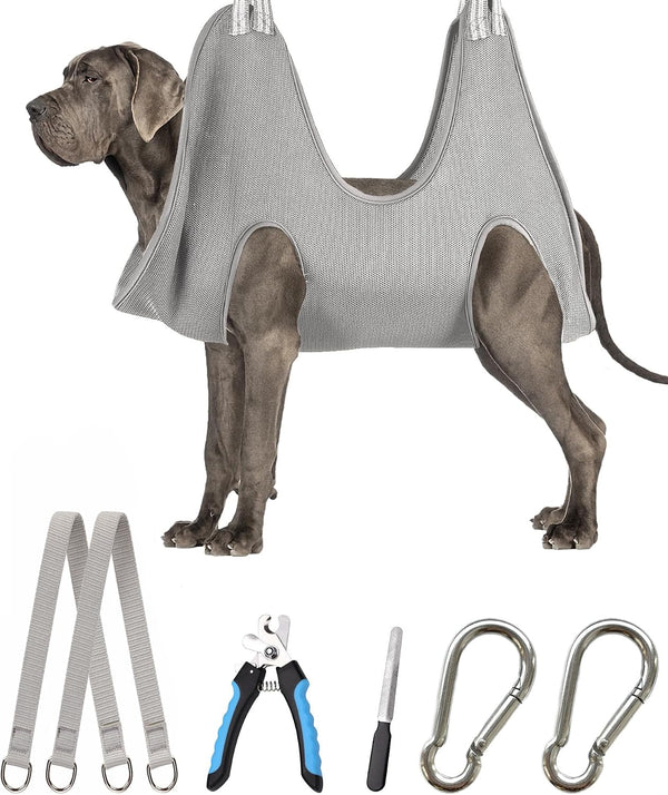Kkiimatt Dog Grooming Hammock Harness, Small Dog Groming Sling, Gray Dog Hanging Harness for Nail Trimming,Dog Nail Clipping Hanger Restraint Holder9