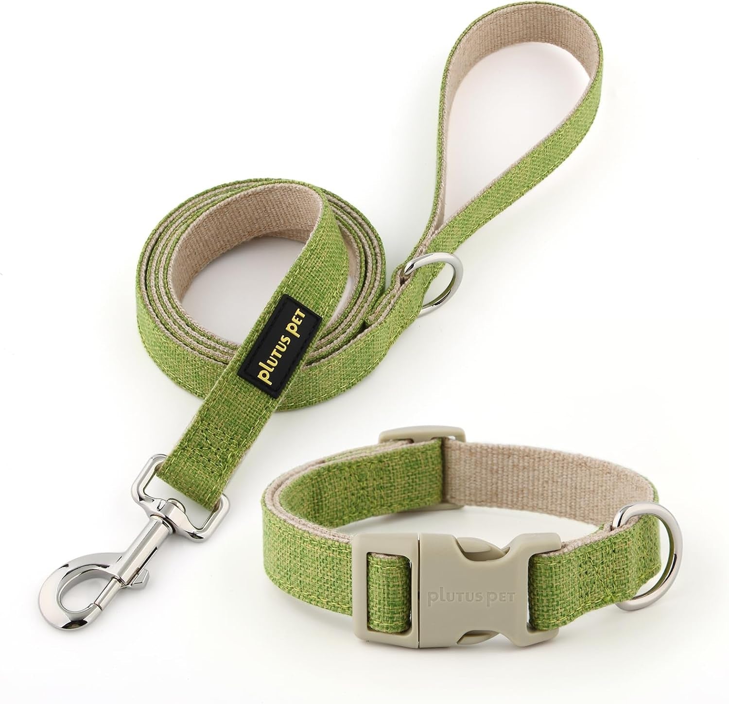 plutus-pet-cotton-hemp-dog-collar-and-leash-set-adjustable-collar-for-small-medium-and-large-dogs-heavy-duty-and-soft-on-skin-lavender-s