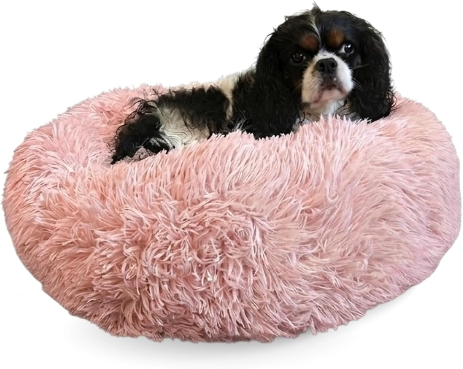 active-pets-premium-medium-donut-dog-bed-fits-up-to-45-lbs-machine-washable-cushion-plush-long-pile-faux-fur-fabric-portable-beige-pet-bed-furniture-for-puppies-adult-canines-cats