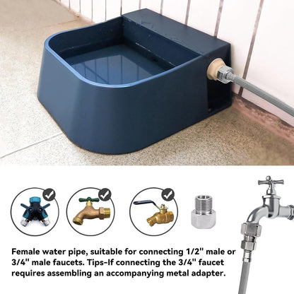 LESYPET Dog Automatic Water Dispenser with Hose, 68 Oz Outdoor Dog Drinking Water Bowl for Chicken Livestock, Auto Filling Waterer for Pets & Livestock3