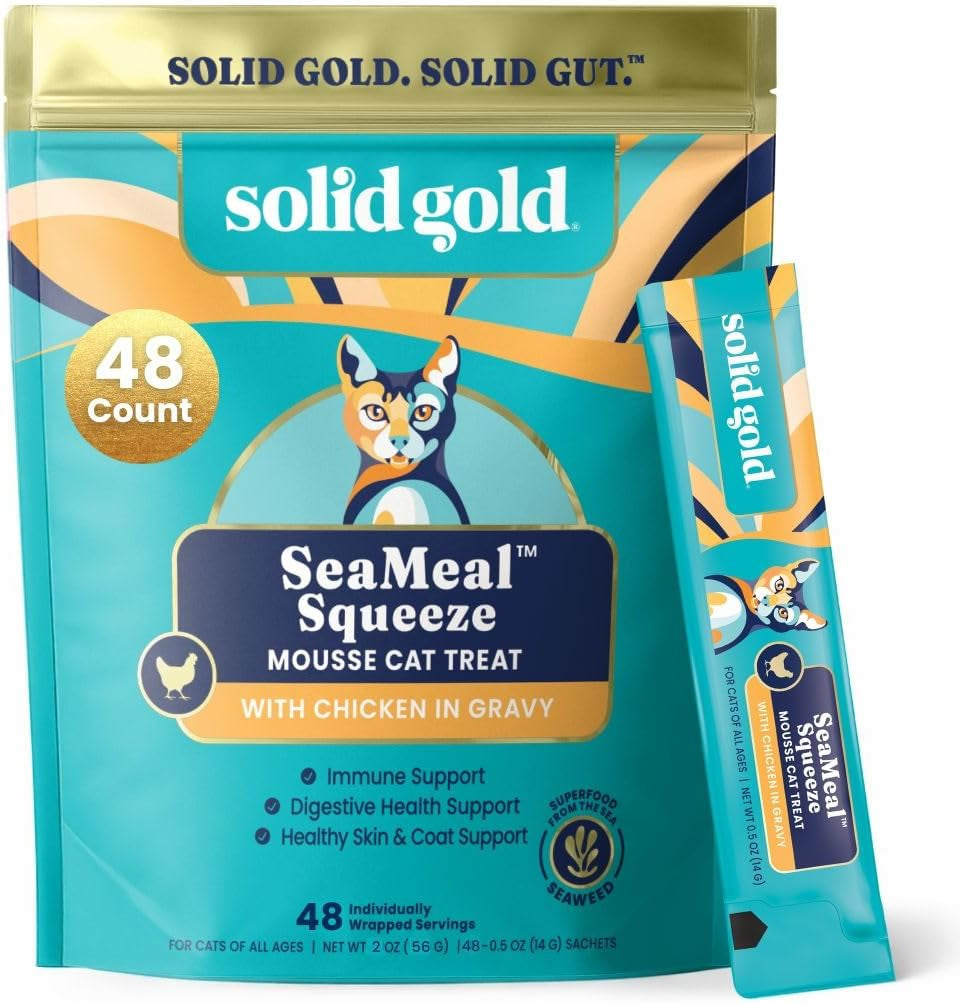 solid-gold-lickable-cat-treats-limited-ingredient-chicken-seameal™-squeezable-healthy-cat-treats-for-indoor-cats-snack-topper-squeeze-ups-for-cats-w-seaweed-for-gut-immune-support-3oz-30ct