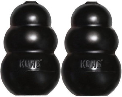 Kong Extreme Dog Toy 2-Pack, Large - Tough Chew Toys for Aggressive Chewers - Black Durable Rubber1