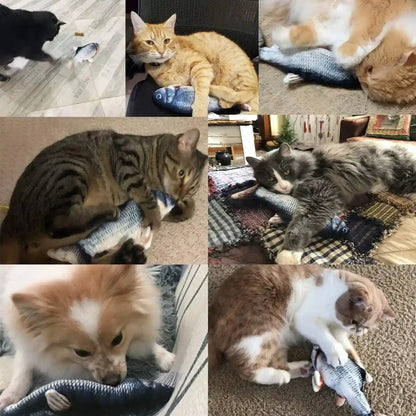 Tocirelo Cat Toys Flopping Fish with Catnip, Moving Cat Toy Interactive for Indoor Cats, Kitten Kicker Floppy Dog Toy, 11" Electric Realistic Plush Wiggle Fish for Kitty Exercise7