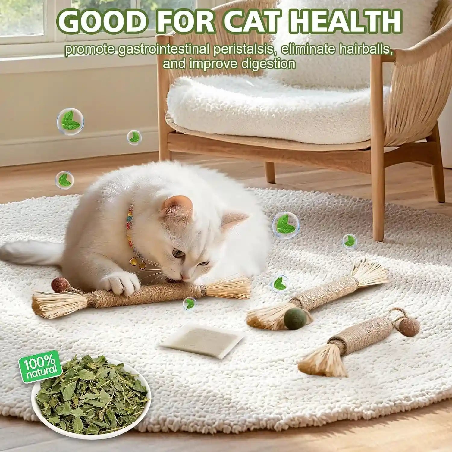 wousedo-7-pack-silvervine-sticks-cat-toy-with-catnip-matatabi-ball-natural-chew-toys-for-anxiety-relief-dental-care-teeth-cleaning-sticks-for-indoor-cats-kittens