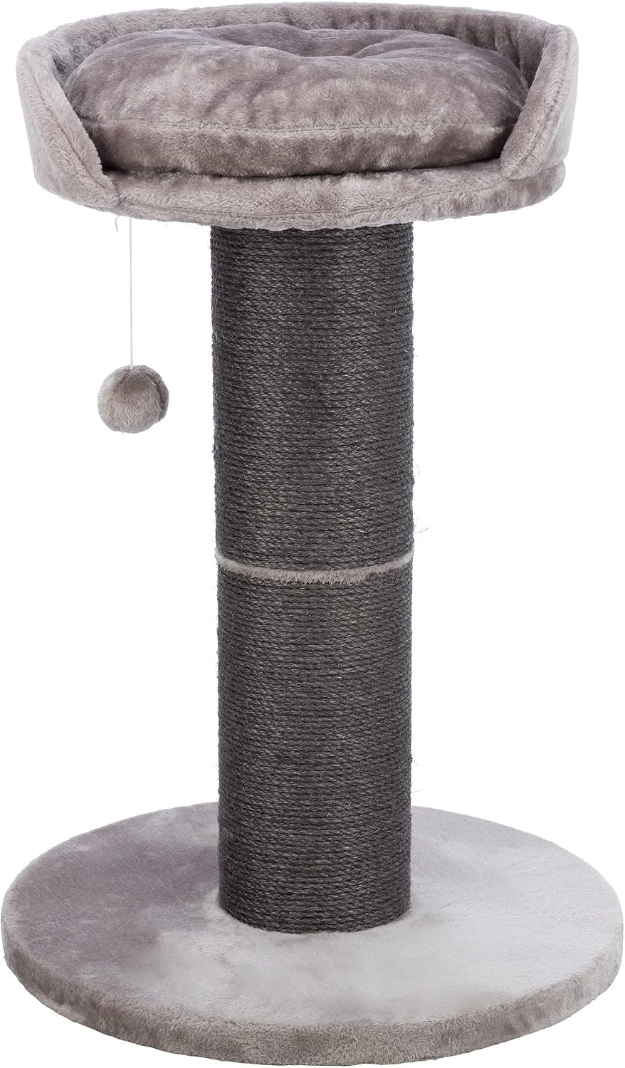 trixie-fonda-cat-scratching-post-39-inch-cat-scratcher-with-soft-fabric-covering-base-and-durable-sisal-rope-for-large-cats-with-condo-base-and-platform-in-gray