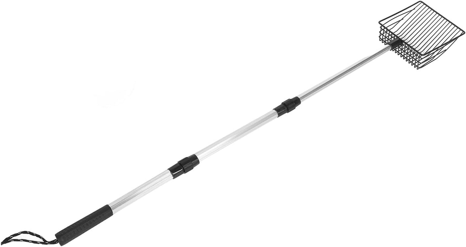 qiilu-metal-poop-scoop-extendable-cat-litter-scoop-lightweight-versatile-fine-screen-long-handle-pooper-scooper-cat-poop-sifter-pet-supplies-cats-litter-housebreaking-scoops-model-b-3-section