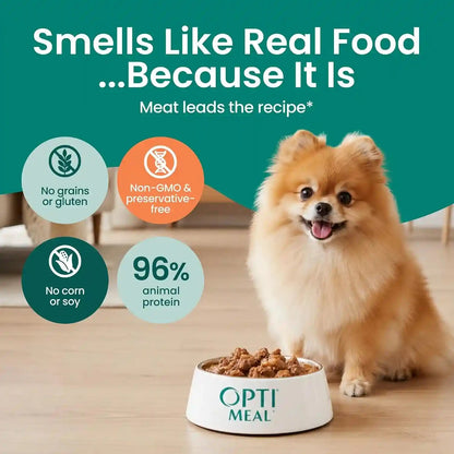 Optimeal Wet Dog Food Small Breed Variety Pack - Grain Free Recipe High Protein Tender Morsels in Aspic Made with Natural Ingredients for Adult Dogs, Premium Nutrition Pouches - 3Oz Pouch (Pack of 12)10