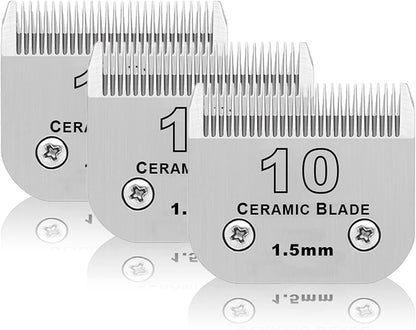 7FC Dog Grooming Ceramic Blades,Compatible with Andis,Oster A5,Wahl KM10 | Size 7FC Detachable Ceramic Blade 1/8-Inch 3.2MM Cut Length,3 Pack20