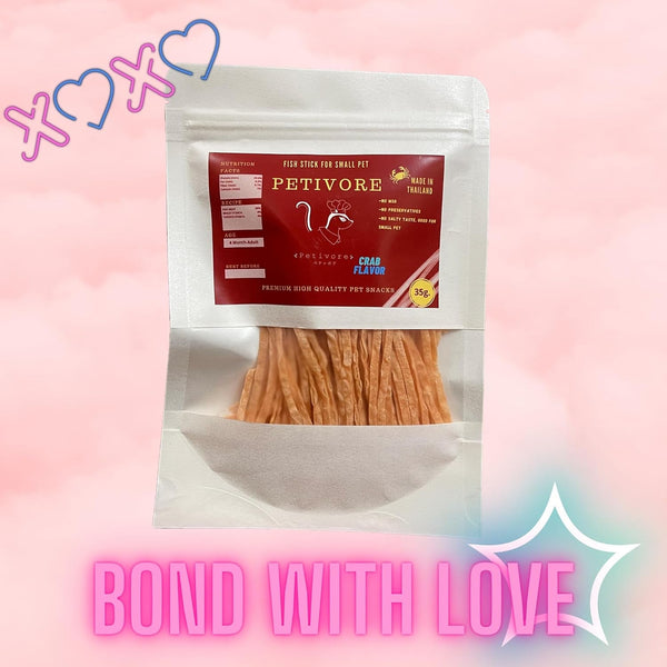 Crab Flavor - Premium Fish Snack for Sugar Glider and Small Exotic Pet - Made from Real Fish - Hamster, Squirrel, Chinchillas, Marmoset - Yummy Treats, Snacks and Food (35G)5