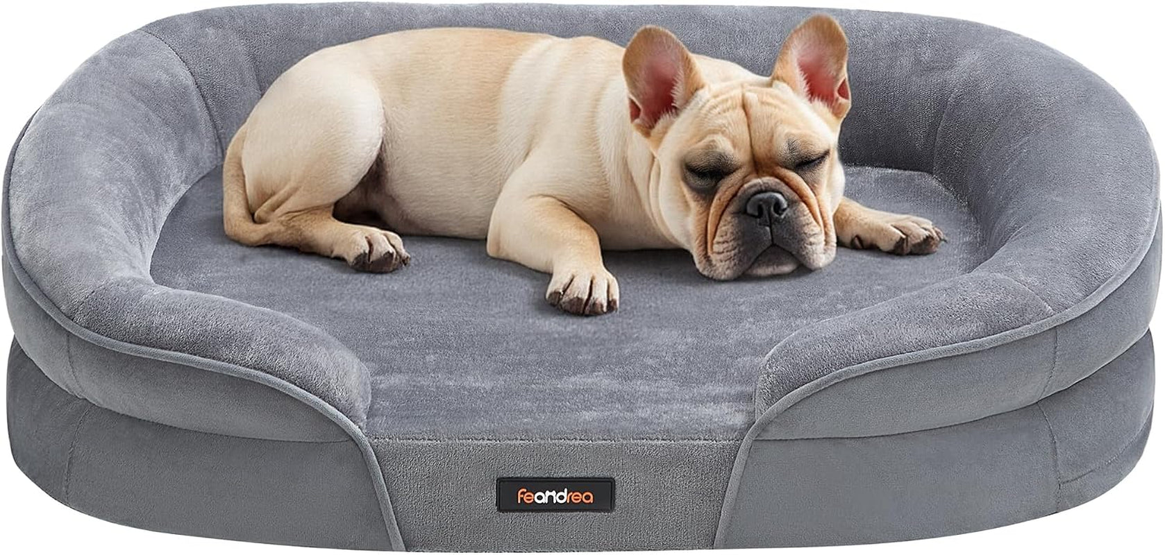 feandrea-dog-bed-medium-orthopaedic-dog-sofa-bed-30-x-20-x-7-inches-egg-crate-foam-waterproof-liner-raised-edges-removable-and-machine-washable-cover-non-slip-light-gray-upgw281g01