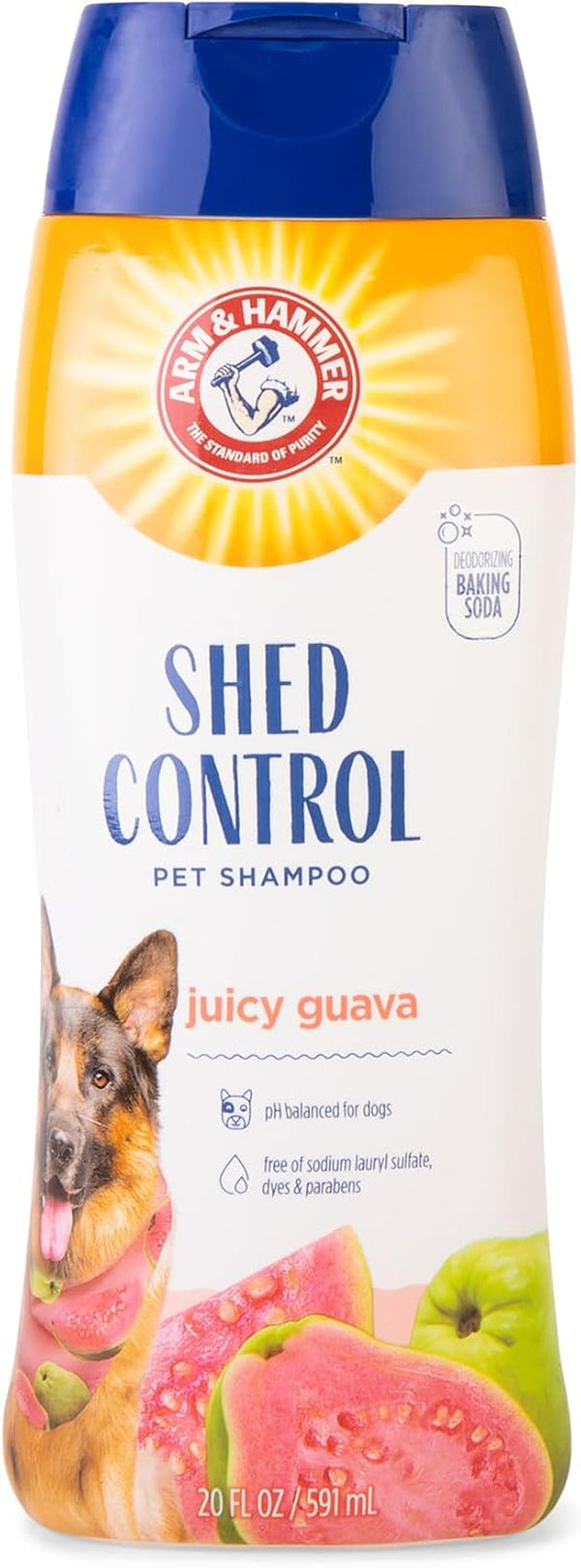 Arm & Hammer for Pets Shed Control Shampoo, 20Oz Juicy Guava Scent | Professional Quality Dog Shed-Less Shampoo, De-Shedding Dog Shampoo, Free of Sodium Lauryl Sulfate & Parabens1